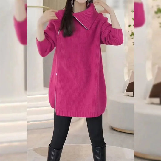 Kylie Dames Coltrui | Warme Coltrui met Lange Rits en Comfortabele Fit
