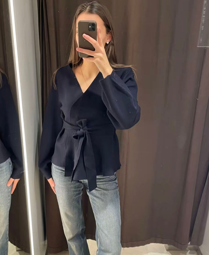Vrouwen Geknoopt Vest | Stijlvol Vest met Strikdetail in Trendy Seizoenskleuren