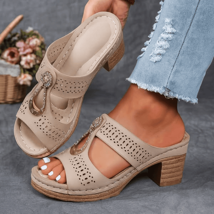 Věra | Elegante sandalen met comfortabele vierkante hak