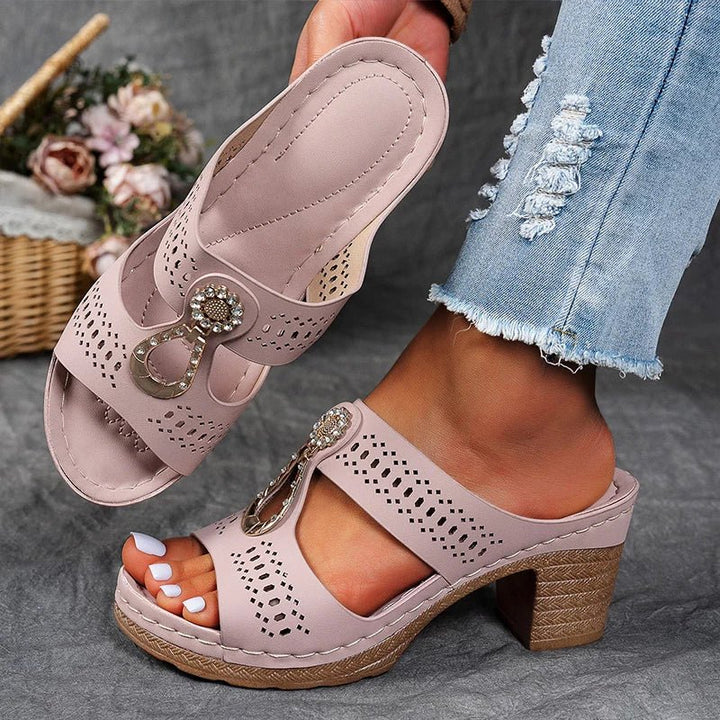 Věra | Elegante sandalen met comfortabele vierkante hak