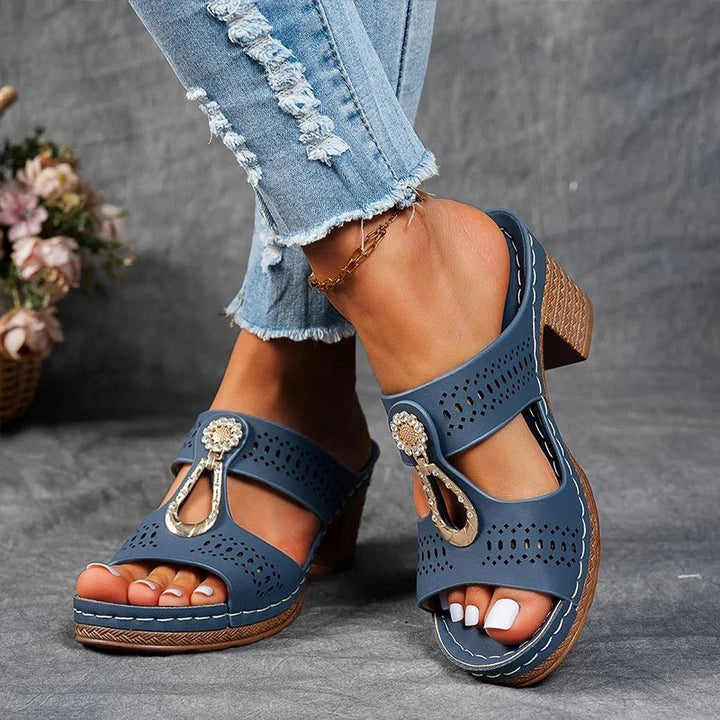 Věra | Elegante sandalen met comfortabele vierkante hak