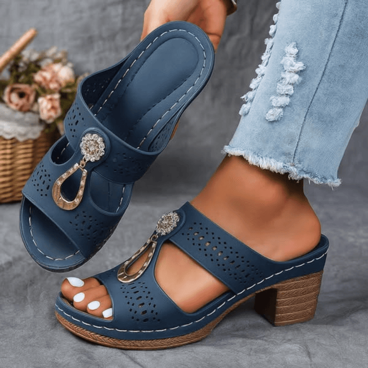 Věra | Elegante sandalen met comfortabele vierkante hak