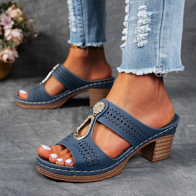 Věra | Elegante sandalen met comfortabele vierkante hak
