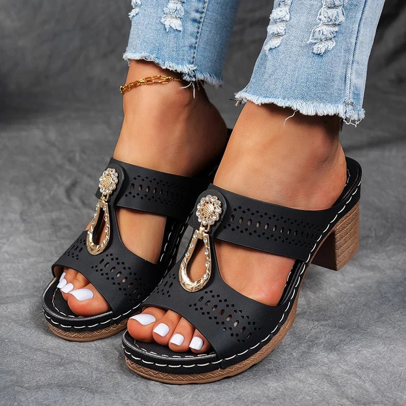 Věra | Elegante sandalen met comfortabele vierkante hak