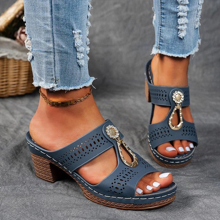 Věra | Elegante sandalen met comfortabele vierkante hak