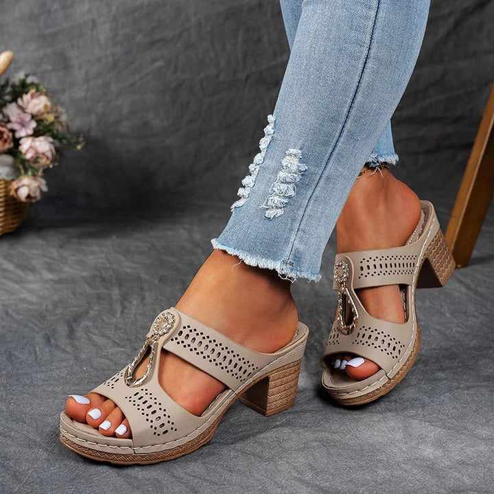 Věra | Elegante sandalen met comfortabele vierkante hak