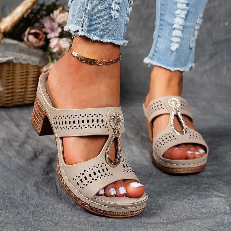 Věra | Elegante sandalen met comfortabele vierkante hak