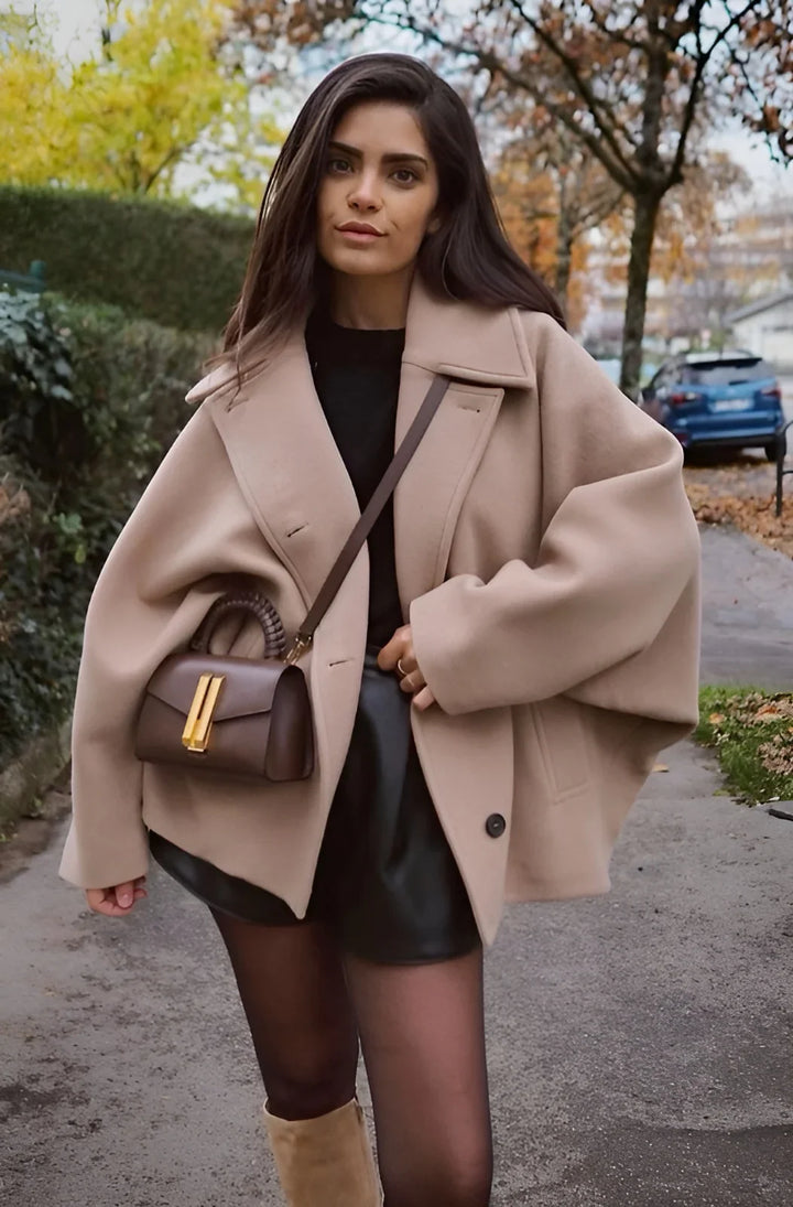Viene Dames Oversized Winterjas | Zachte Wolmix met Trendy Ontwerp