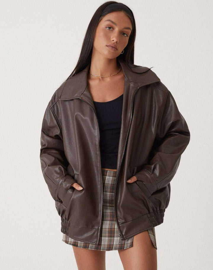 Roos | Oversized Jas met Rits