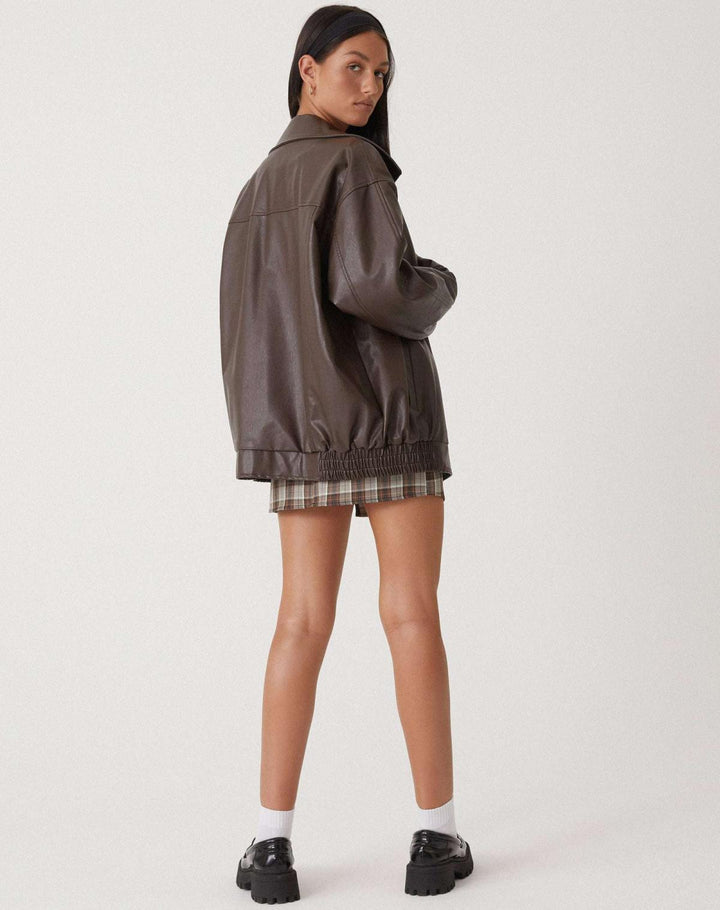 Roos | Oversized Jas met Rits